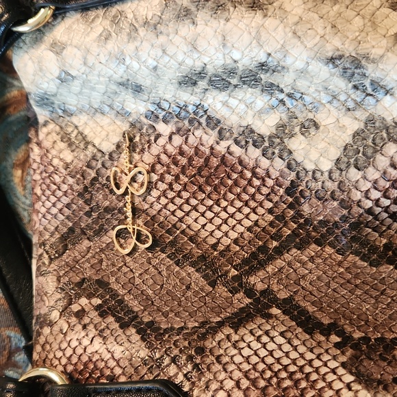 Jessica Simpson Snakeskin Red Black White Large Handbag Purse Shoulder Bag - Picture 4 of 6